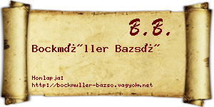 Bockmüller Bazsó névjegykártya